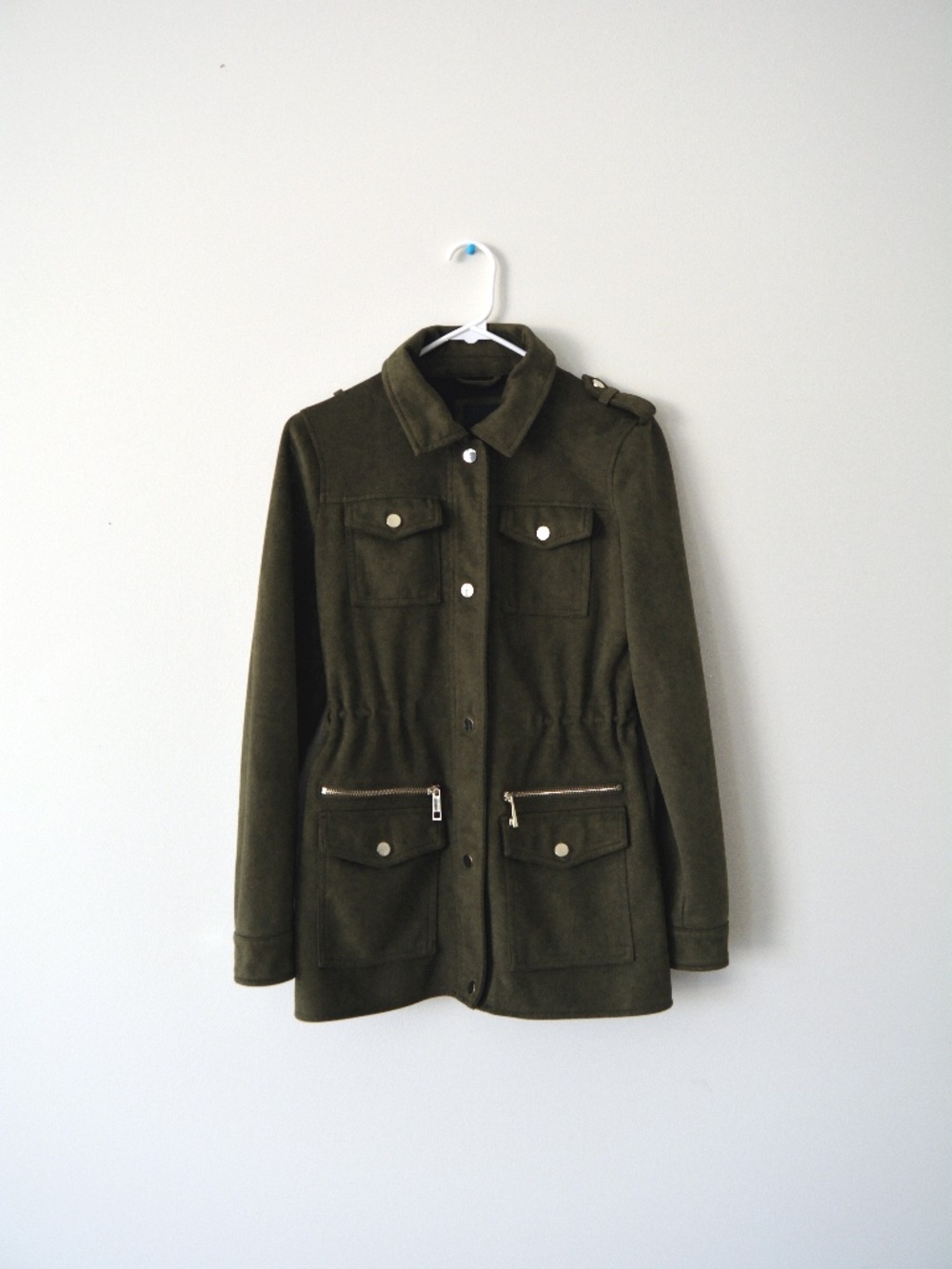 Olive Green Faux Suede Jacket